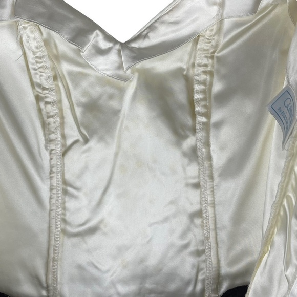 GUNNE SAX VINTAGE STRAPLESS SWEETHEART BASQUE WAIST BOW BACK 80S PROM DRESS - Picture 10 of 13